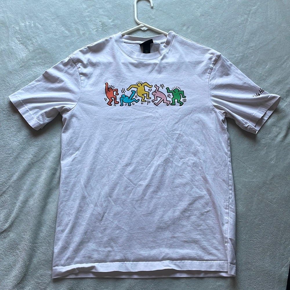 Keith haring oversized white tee, size S unisex